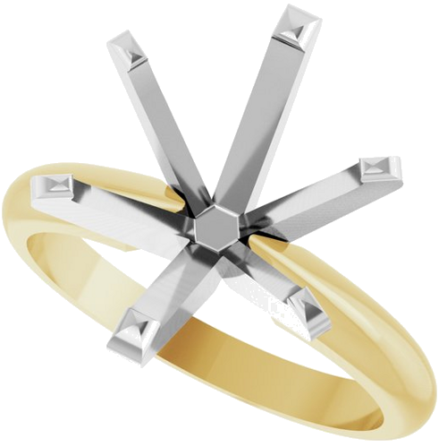 Sužadėtuvių Žiedas „Solitaire“ 14k yellow/white gold Oval 12mm x 10mm (5)
