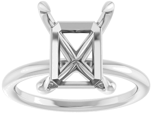 Sužadėtuvių Žiedas „Claw-Prong Solitaire“ 14k white gold Emerald 11mm x 9mm (3)