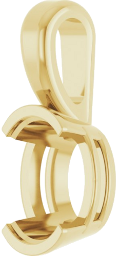 Pakabukas „Half-Bezel Solitaire“ 585 Geltonojo Aukso Oval 8mm x 6mm (2)