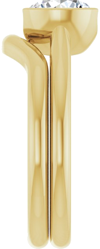 Sužadėtuvių Žiedas „Half-Bezel Solitaire“ 14k yellow gold Round 7mm (9)