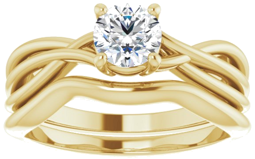 14K Yellow 5.2 mm Round Solitaire Engagement Ring Mounting (8)