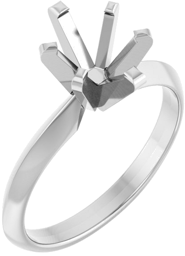 Sužadėtuvių Žiedas „Solitaire“ 14k white gold Oval 8mm x 6mm (1)