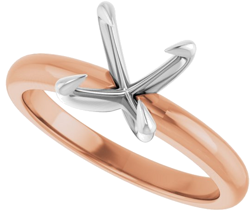 Sužadėtuvių Žiedas „Claw-Prong Solitaire“ 14k rose/white gold Round 8mm (5)