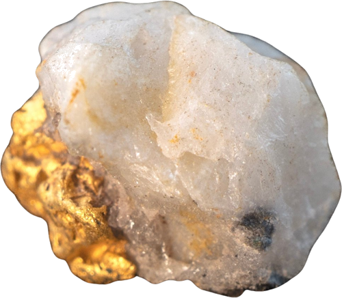 0,40 g. Balto kvarco ir aukso matrica, Australija (2)