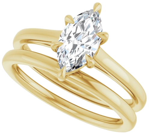 Sužadėtuvių Žiedas „Claw-Pong“ 14k yellow gold Marquise 9.5mm x 5mm (10)