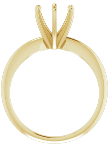 14K Yellow 6.6-7.2 mm Round 6-Prong Comfort-Fit Solitaire Ring Mounting (2)