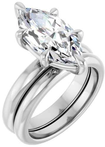 Sužadėtuvių Žiedas „Claw-Prong“ 14k white gold Marquise 16mm x 8mm (6)