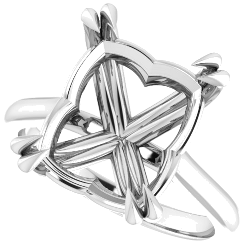 Platinum 12x10 mm Emerald Solitaire Engagement Ring Mounting (5)