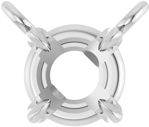 Pakabukas „Solitaire Claw-Prong“ 585 Baltojo Aukso Round 4mm (1)