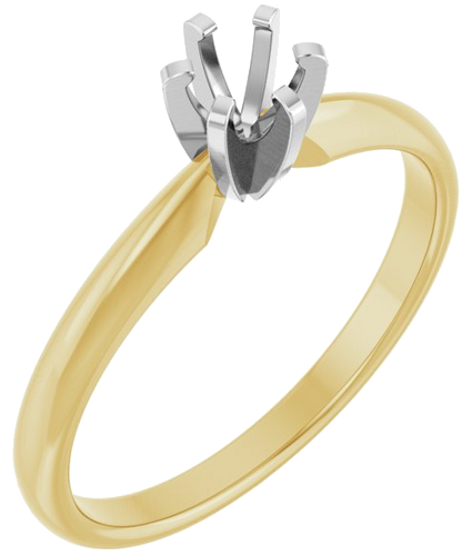 Sužadėtuvių Žiedas „Claw-Prong Solitaire“ 14k yellow/white gold Round 4.1mm (1)