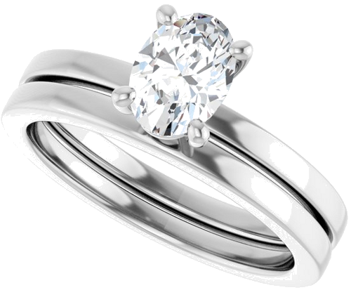 Sužadėtuvių Žiedas „Solitaire“ 925 Sidabro Oval 7mm x 5mm (10)