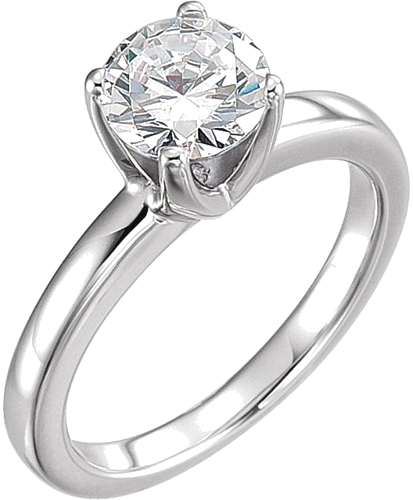 14K White 7.8 mm Round Tall Solstice Solitaire® Ring Mounting (3)