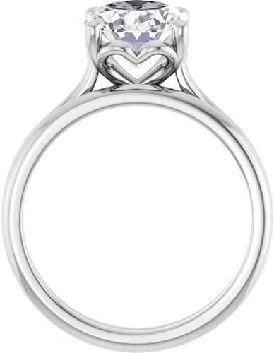 14K White  10x8 mm Oval Solitaire Engagement Ring Mounting (7)