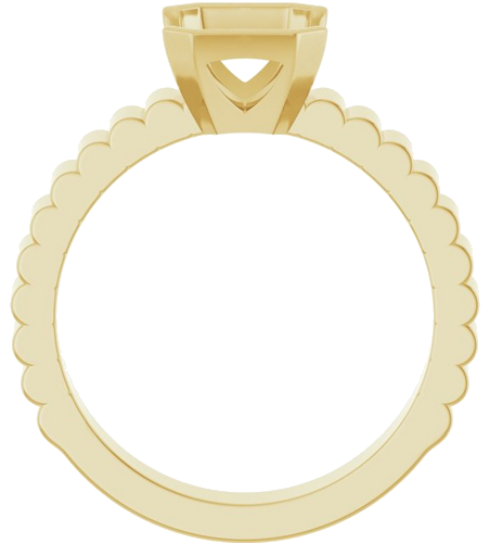 Sužadėtuvių Žiedas „Half-Bezel Solitaire“ 14k yellow gold Emerald 8mm x 6mm (2)