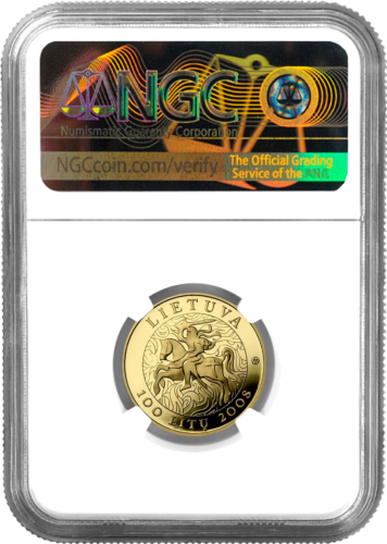 2008 Lithuania name 1000th anniversary 100 litas gold coin PF 70 ULTRA CAMEO (2)
