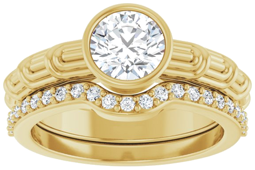 14K Yellow 6.5 mm Round Solitaire Engagement Ring Mounting (8)