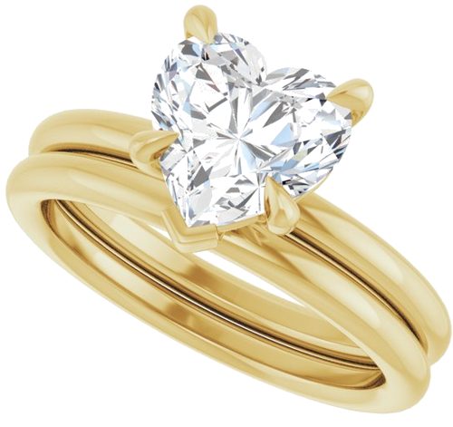 Sužadėtuvių Žiedas „Claw-Prong Solitaire“ 10k yellow gold Heart 8mm (10)