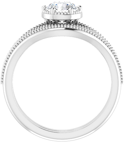 Sužadėtuvių Žiedas „Solitaire“ 14k white gold Round 5.8mm (7)