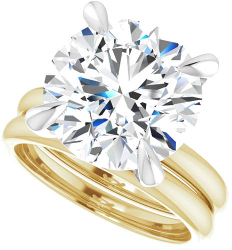 Sužadėtuvių Žiedas „Solitaire“ 14k yellow/white gold Round 12mm (10)