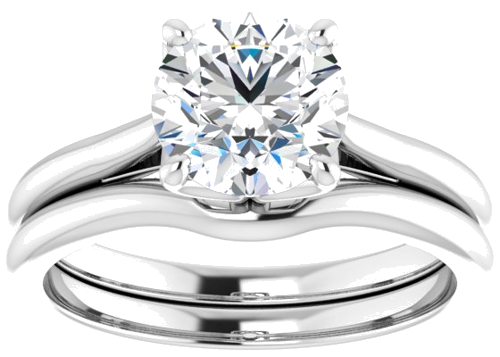Sužadėtuvių Žiedas „Solitaire“ 585 Baltojo Aukso Round 7.4mm (8)