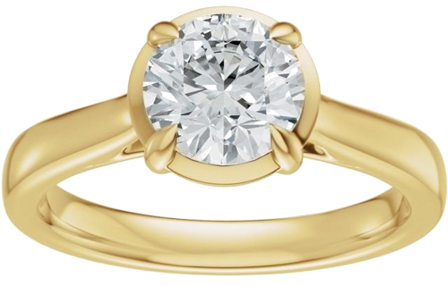 Sužadėtuvių Žiedas „Claw-Prong Solitaire Bezel-Style“ 14k yellow gold Round 7.4mm (3)