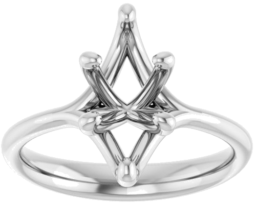 Sužadėtuvių Žiedas „Solitaire“ 14k white gold Marquise 12mm x 6mm (3)