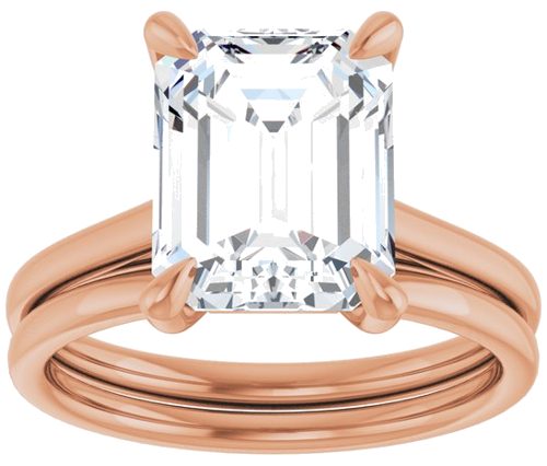 Sužadėtuvių Žiedas „Claw-Prong Solitaire“ 14k rose gold Emerald 10mm x 8mm (8)