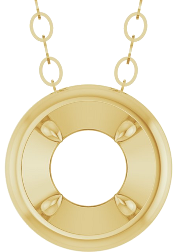 Pakabukas „Solitaire Slide“ 14k yellow gold Round 6mm (1)