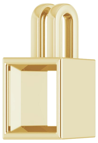 18K Yellow 7.5 mm Square Pendant Mounting (2)