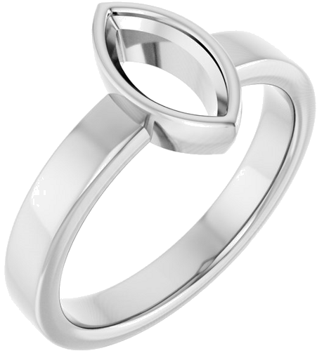 14K White 9x4.5 mm Marquise Solitaire Engagement Ring Mounting (1)