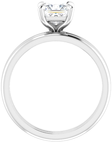 10K White  5.5x5.5 mm Square Solitaire Engagement Ring Mounting (7)