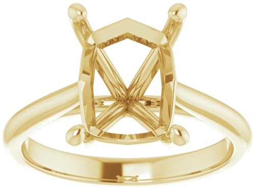 14K Yellow 10x8 mm Emerald Solitaire Engagement Ring Mounting (3)