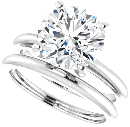 14K White  9.4 mm Round Solitaire Engagement Ring Mounting (10)