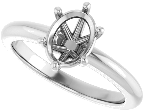 Sužadėtuvių Žiedas 14k white gold Oval 8mm x 6mm (5)