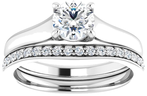 14K White 5.5 mm Round Solitaire Engagement Ring Mounting (8)