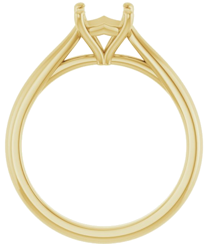 14K Yellow 6 mm Cushion Solitaire Engagement Ring Mounting (2)