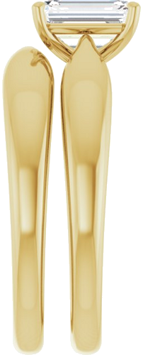 Sužadėtuvių Žiedas „Solitaire“ 585 Geltonojo Aukso Emerald 7mm x 5mm (9)