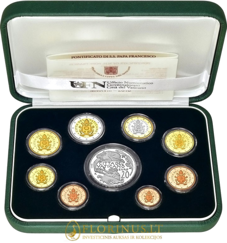 2018 Ватикан Набор монет евро PROOF с серебряной монетой 20 евро (1)