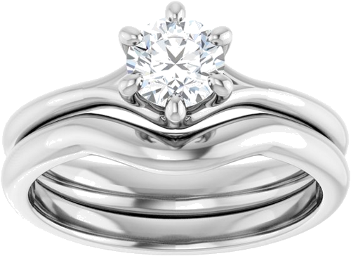 10K White 5.2 mm Round Engagement Ring Mounting (8)