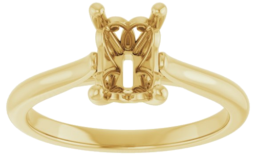 14K Yellow 7x5 mm Emerald Solitaire Engagement Ring Mounting (3)