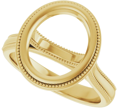 14K Yellow 11x9 mm Oval Solitaire Engagement Ring Mounting (5)