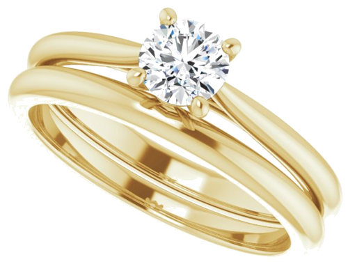 14K Yellow 4.8 mm Round Solitaire Engagement Ring Mounting (10)