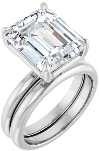Sužadėtuvių Žiedas „Claw-Prong“ 18k white gold Emerald 12mm x 10mm (6)