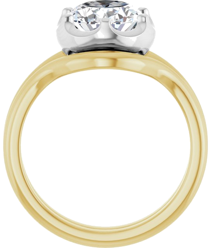 Sužadėtuvių Žiedas „Solitaire“ 14k yellow/white gold Oval 10mm x 8mm (7)