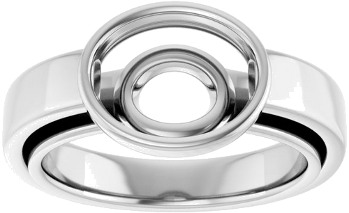 Sužadėtuvių Žiedas „Bezel-Set Solitaire“ 14k white gold Oval 10mm x 8mm (3)