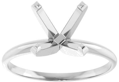 14K White 9 mm Round Ultra-Lightweight Solitaire Engagement Ring Mounting (3)