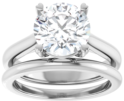 Sužadėtuvių Žiedas „Hearts on Top™“ 14k white gold Round 8.8mm (8)