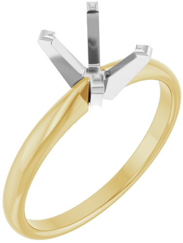 Sužadėtuvių Žiedas „Solitaire“ 585 Baltojo Ir Geltonojo Aukso Oval 8mm x 6mm (1)