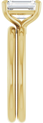 Sužadėtuvių Žiedas 585 Geltonojo Aukso Emerald 8mm x 6mm (9)