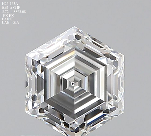 0.61 carat G-IF Natūralus Hexagonal Deimantas (1)